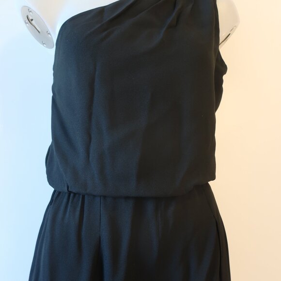 Womens Halston Heritage Black One Shoulder Jumpsuit 6 - Picture 4 of 7